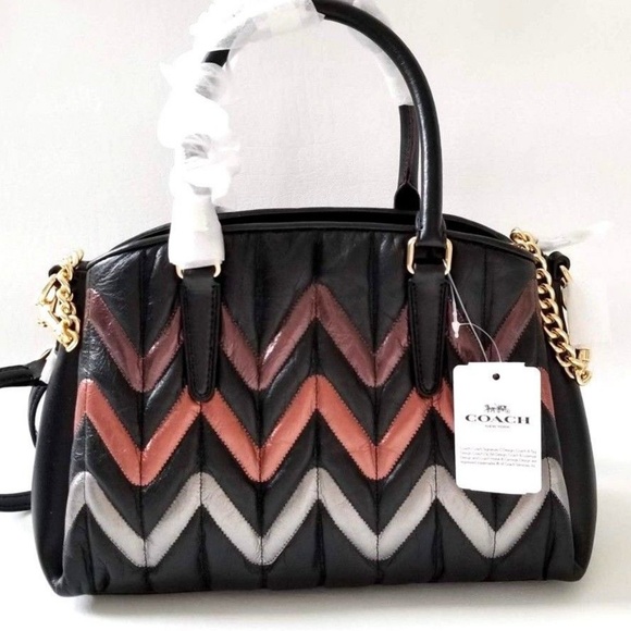 NEW Coach Color-block metallic Quilted leather bag - Picture 3 of 8